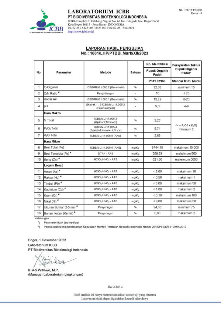 sertifikat hasil pupuk organik padat 3